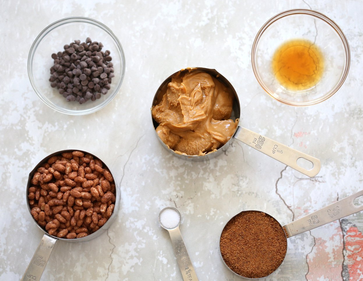 Ingredients for Our Peanut butter balls with Rice Krispies