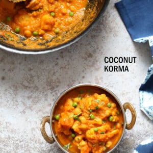 Veggie Kurma - Easy Coconut Korma Sauce with Cauliflower, Potatoes, Carrots, Chickpeas. Vegetable Korma #Vegan #Glutenfree #Soyfree #Nutfree #Recipe #veganricha