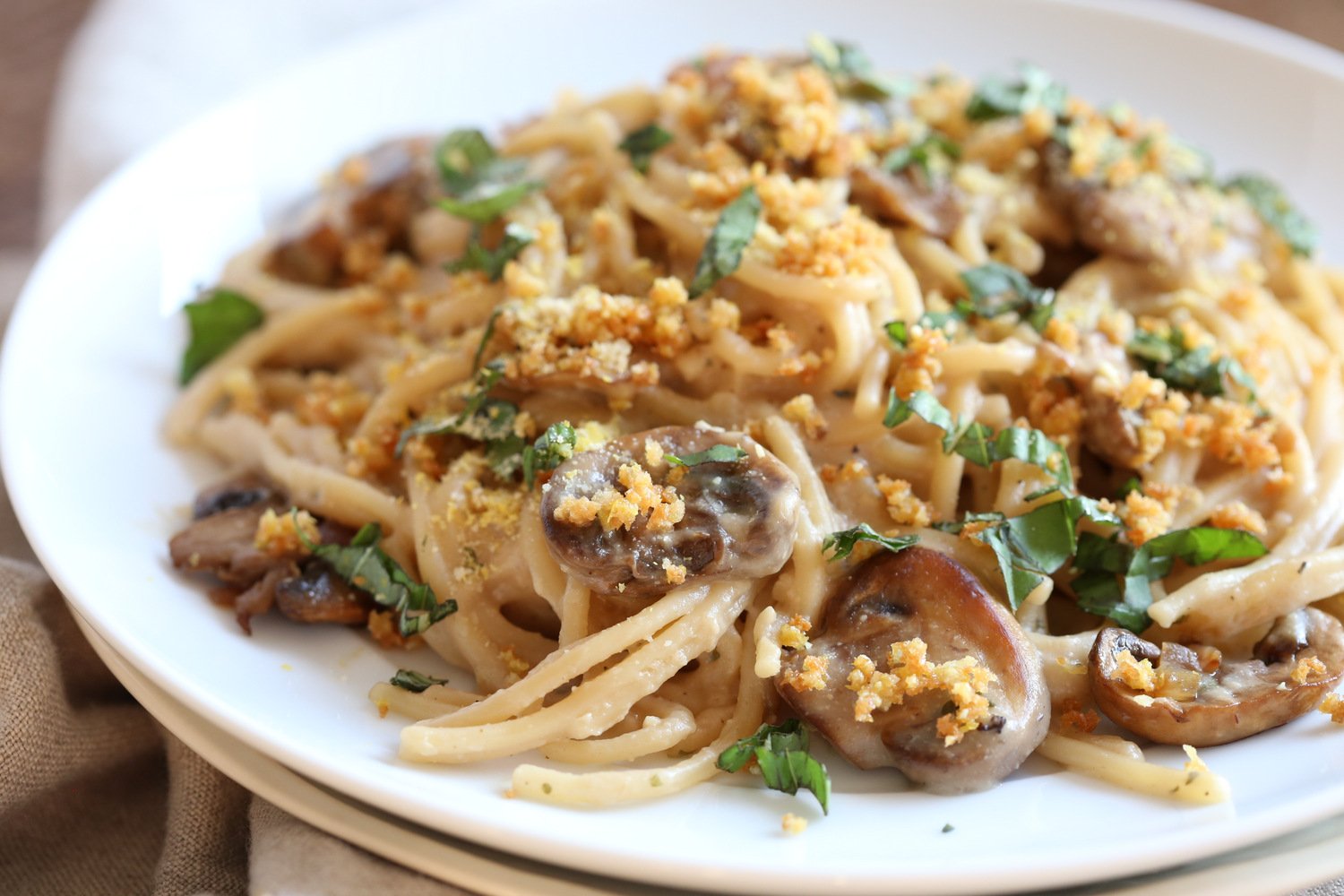 Instant Pot Mushroom Tetrazzini Simple Creamy Comforting Pasta dinner with simple pantry ingredients. 1 Pot Tetrazzini. #Vegan #Soyfree #Recipe.#VeganRicha Can be #nutfree #Glutenfree