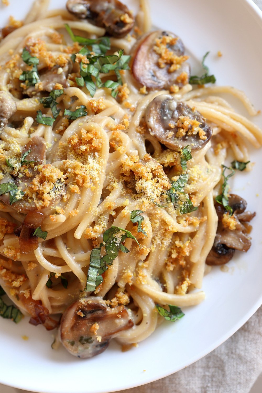 Instant Pot Mushroom Tetrazzini Simplƒe Creamy Comforting Pasta dinner with simple pantry ingredients. 1 Pot Tetrazzini. #Vegan #Soyfree #Recipe.#VeganRicha Can be #nutfree #Glutenfree