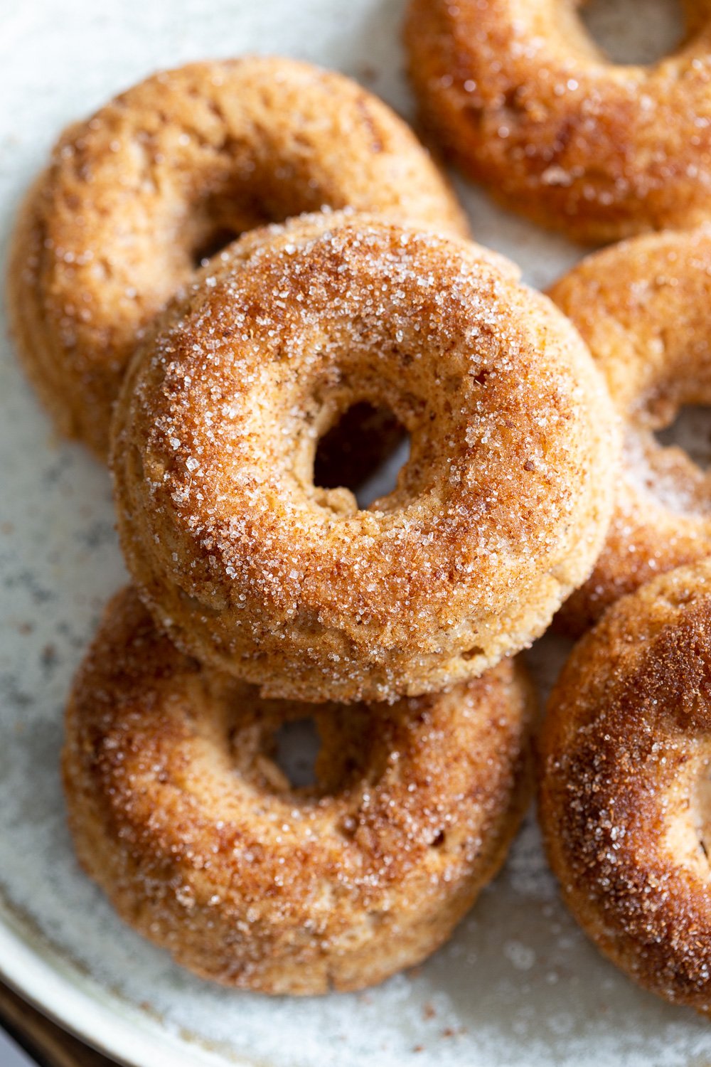 Baked Apple Cider Donuts. These Cider donuts have amazing spiced flavor with concentrated cider. Perfect for fall. #Vegan #Soyfree #Recipe.