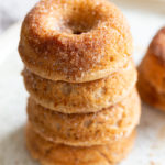 Baked Apple Cider Donuts. These Cider donuts have amazing spiced flavor with concentrated cider. Perfect for fall. #Vegan #Soyfree #Recipe.