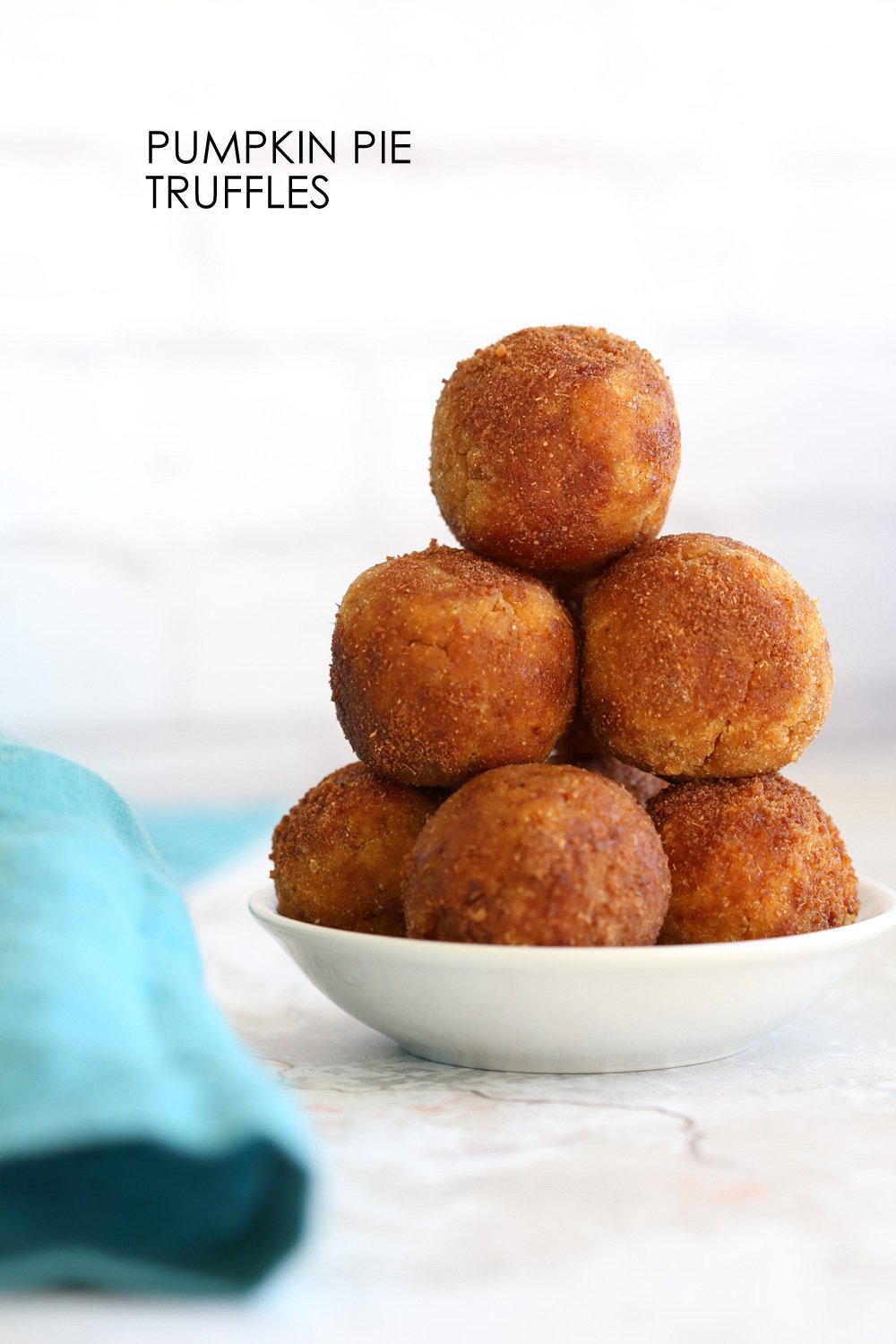 Vegan Pumpkin Pie Truffles or No Bake Pumpkin Donut Holes. 7 Ingredient No oil, No Refined Sugar These fudgy bites are perfect for fall. #VeganRicha #Vegan #Glutenfree #Soyfree #Recipe #oilfree #nobake