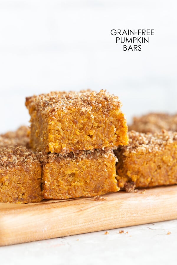  These Vegan Gluten-free Pumpkin Bars are grain-free, fudgy and so Delicious! Cinnamon streusel on top makes them decadent and festive. #Vegan #Glutenfree #Soyfree #Paleo #Grainfree #Recipe #VeganRicha