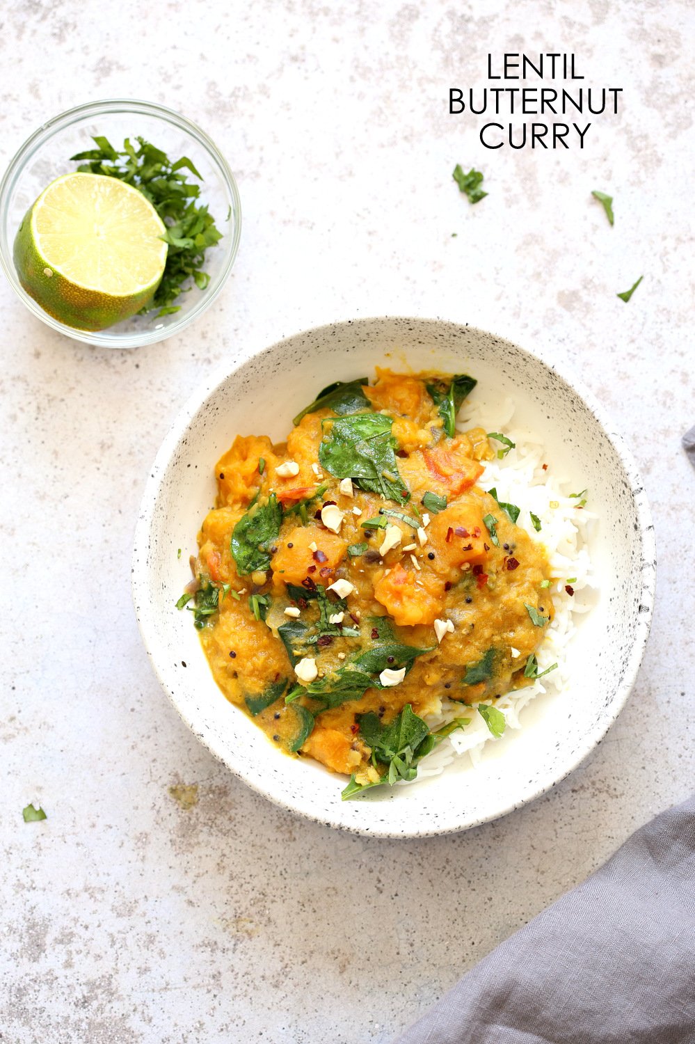 Instant Pot Red Lentil Butternut Squash Curry. This Warming lentil butternut or pumpkin curry is creamy and comforting. 1 Pot, make in a Pressure cooker or Saucepan. #Vegan #Glutenfree #Soyfree #nutfree #Recipe #veganricha | VeganRicha.com