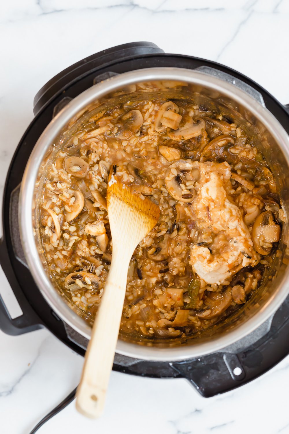 Vegan Wild Rice Mushroom Soup made in a Pressure Cooker. Instant Pot Mushroom soup. Creamy 1 Pot Winter meal. #VeganRicha #Vegan #Glutenfree #Soyfree #Recipe