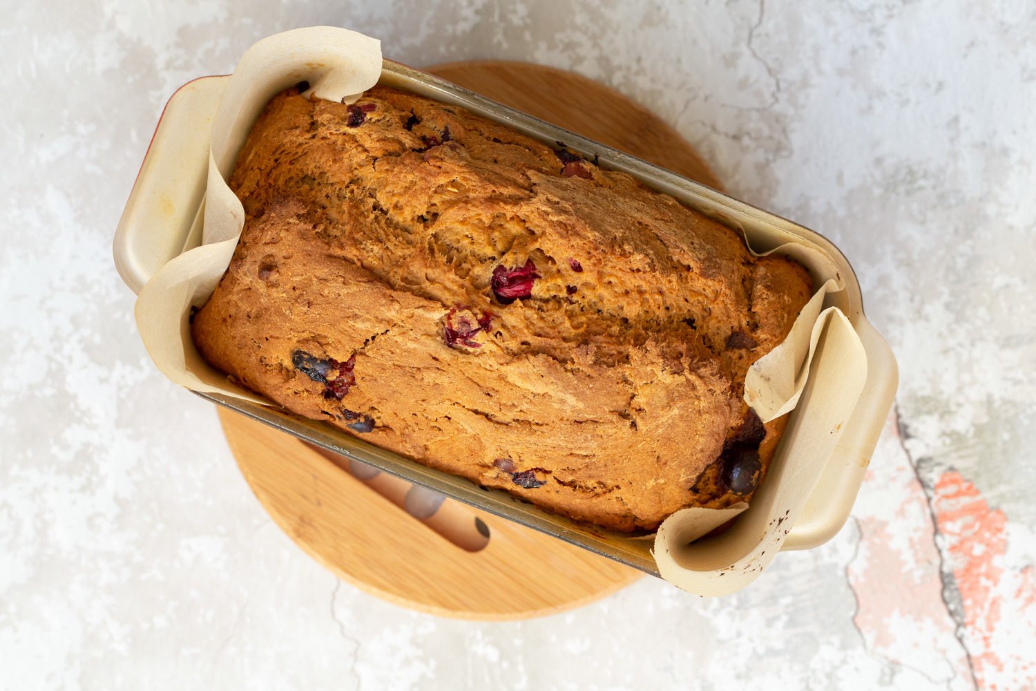 Vegan Sweet Potato Bread in a loaf pan