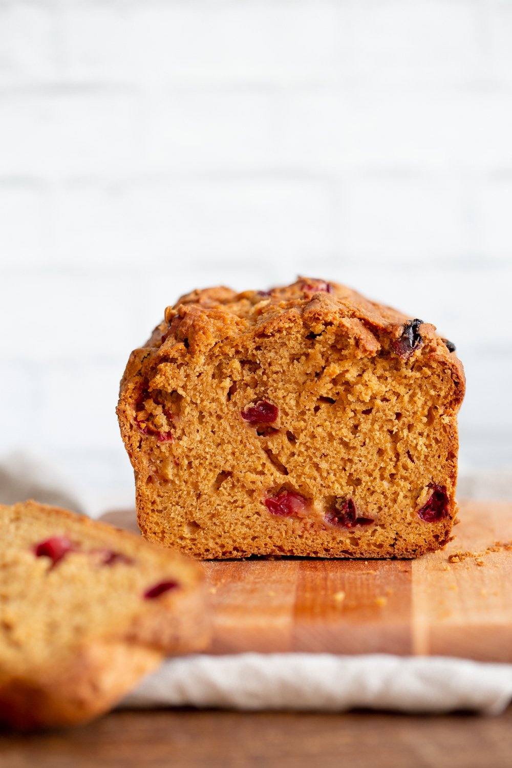 Vegan Sweet Potato Bread with Cranberries or other berries of choice. Easy 1 Bowl Sweet Potato Cranberry Loaf with winter spices. Use pumpkin for variation. #vegan #VeganRicha #Nutfree #Soyfree #Recipe
