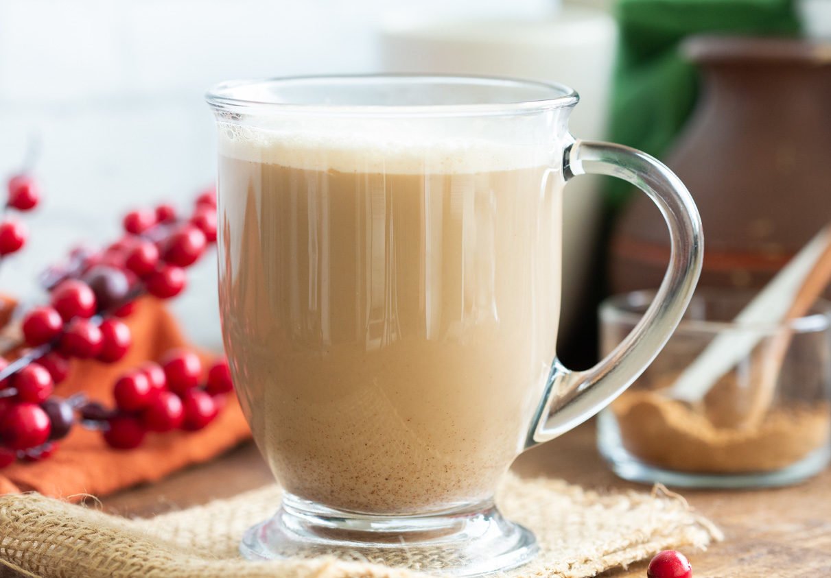 Creamy Warming Vegan Gingerbread Latte. This vegan version of the Starbucks gingerbread latte has fresh ginger, homemade gingerbread spice and amazing flavor. Can be made caffeine-free. Vegan Glutenfree Recipe