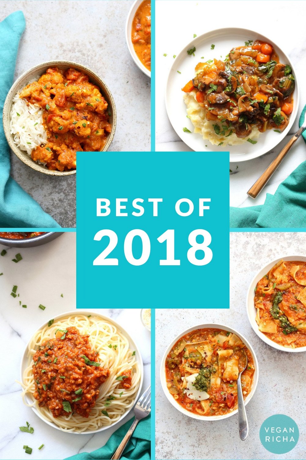 20 Best Vegan Recipes 2018 from VeganRicha.com .Top Recipes of 2018 Popular Recipes from the year with a few of my favorites and also some recipes that have been consistently loved from the archives! Glutenfree Soyfree options