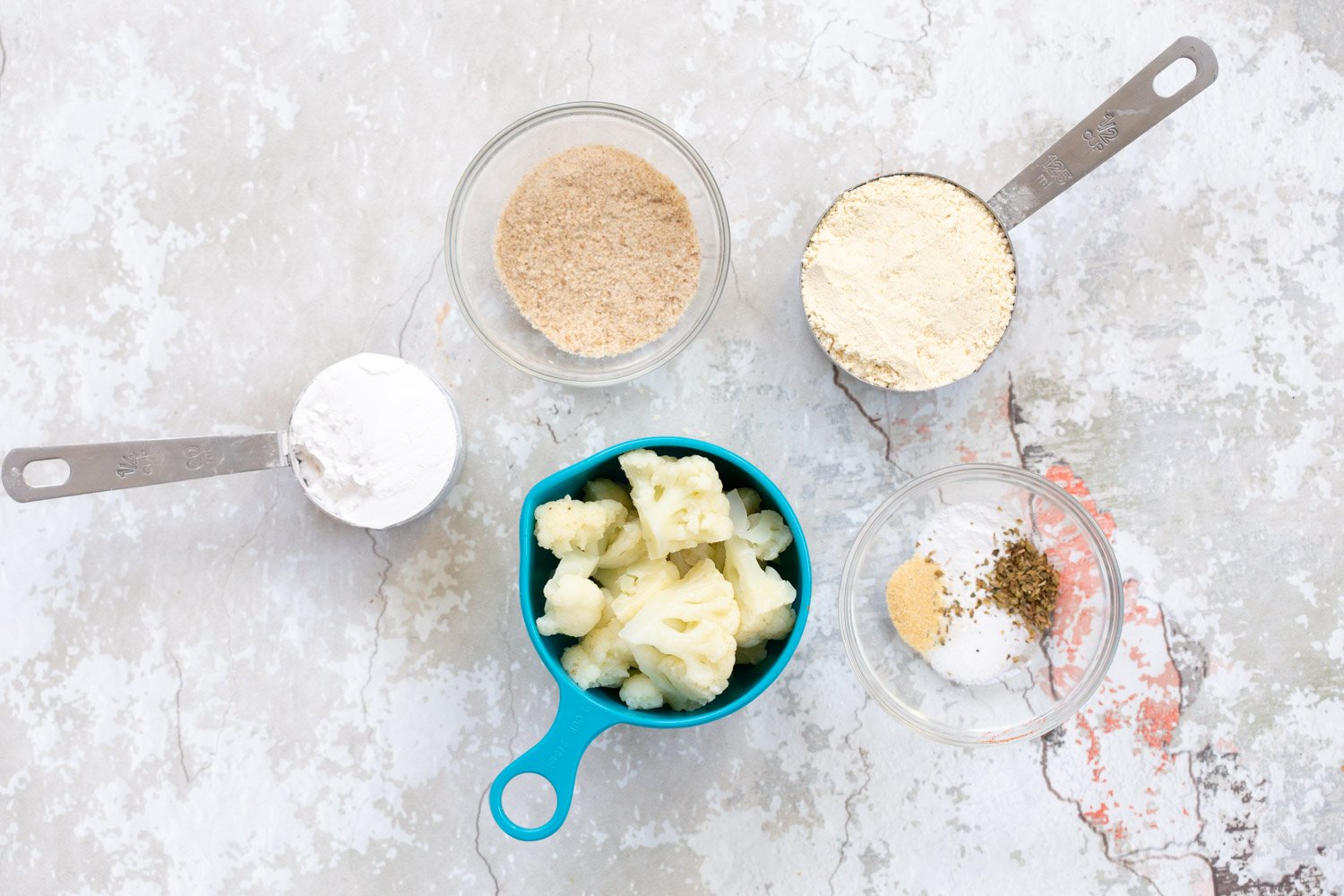 Gluten free Cauliflower Flatbread ingredients