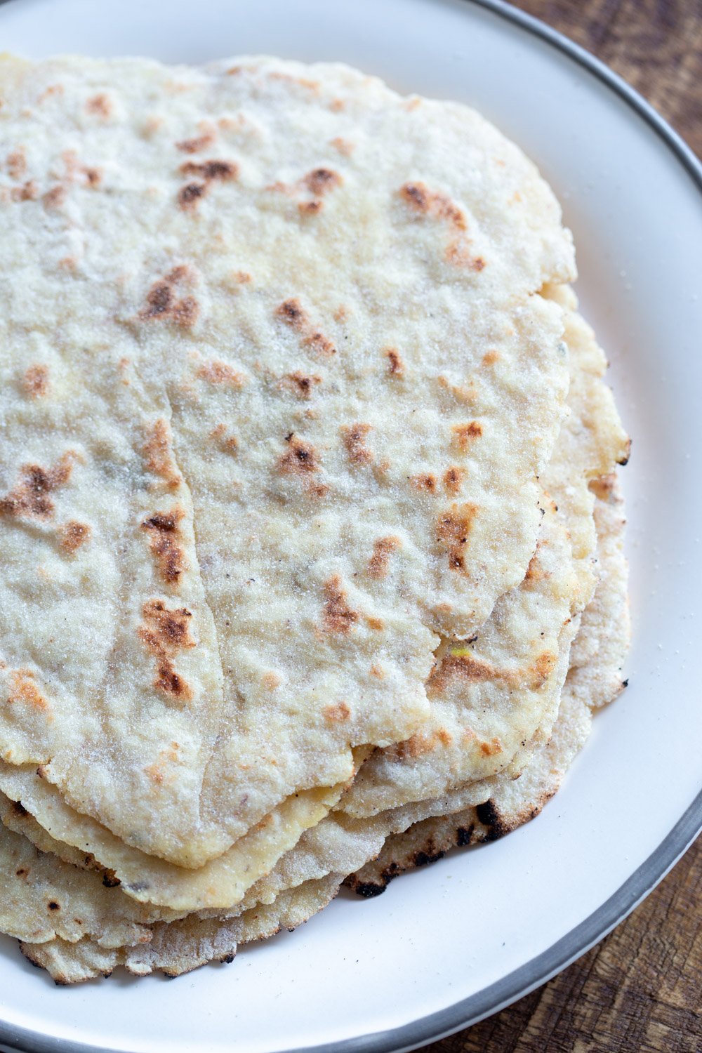 Gluten free Cauliflower Flatbread on a white plate