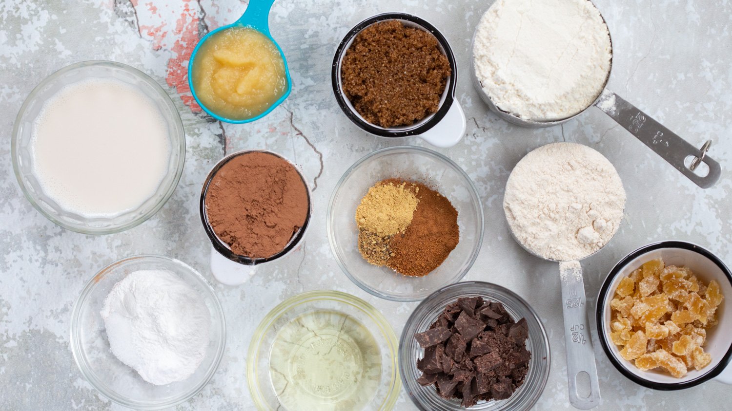 Vegan Chocolate Gingerbread Cake ingredients