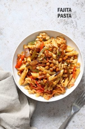 Vegan Fajita Chickpea Pasta #VeganRicha