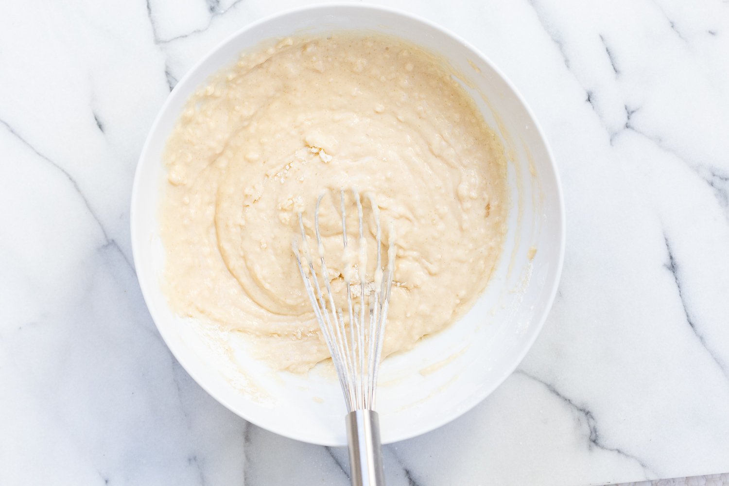 Cake Batter for Our Vegan Pear Upside Down Cake