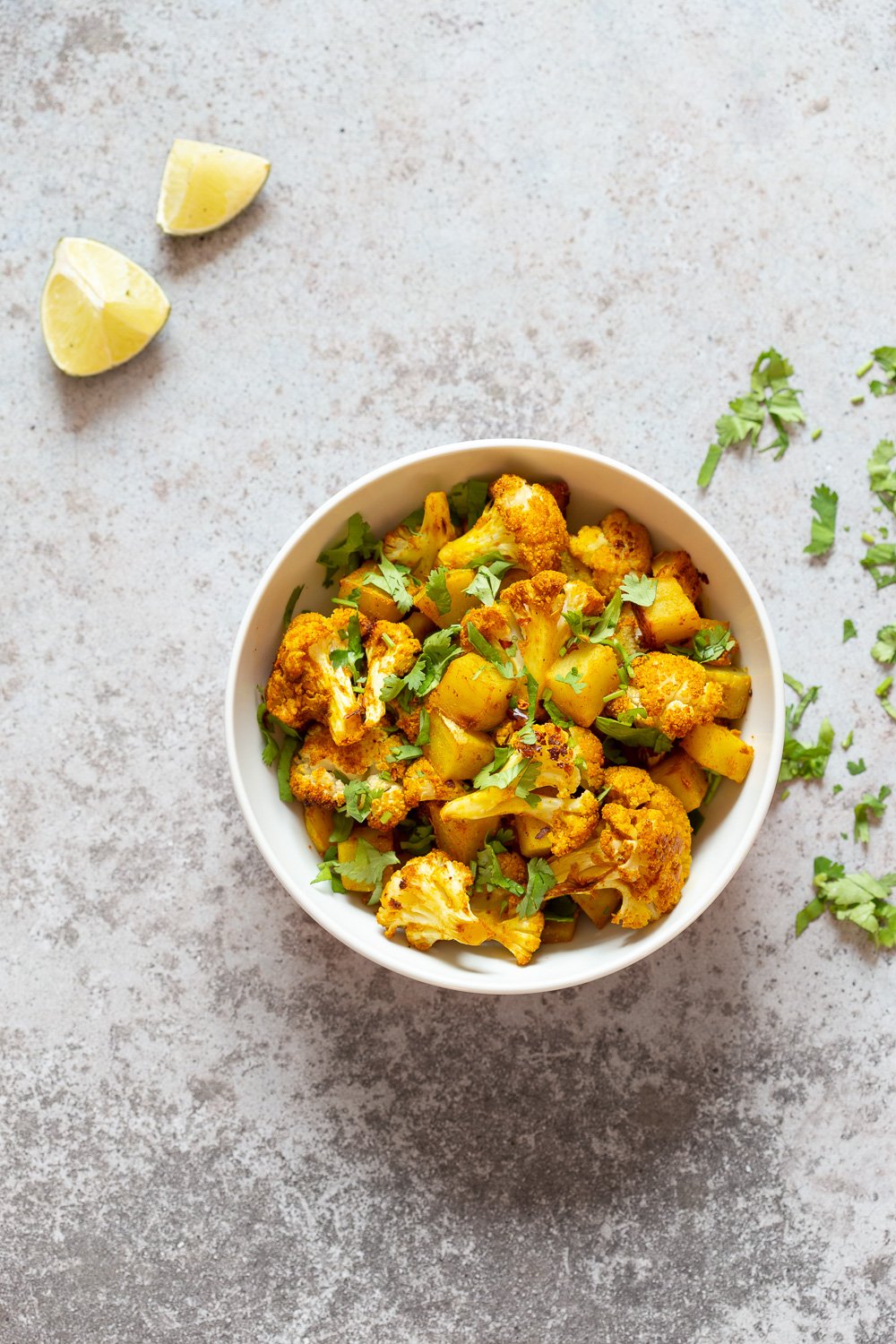 Baked Aloo Gobi - Indian Spiced Potato Cauliflower Bake. Tips and options for Aloo Gobi Subzi that bakes perfectly every time! #Vegan #Glutenfree #Soyfree #Nutfree #VeganRicha #aloogobi #Recipe
