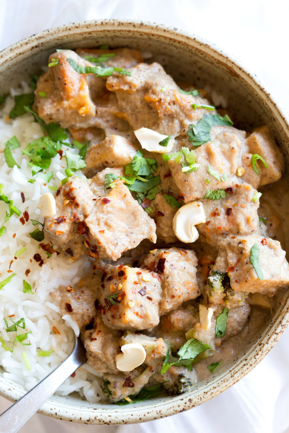Vegan Korma Recipe made in an Instant Pot, served in a Bowl