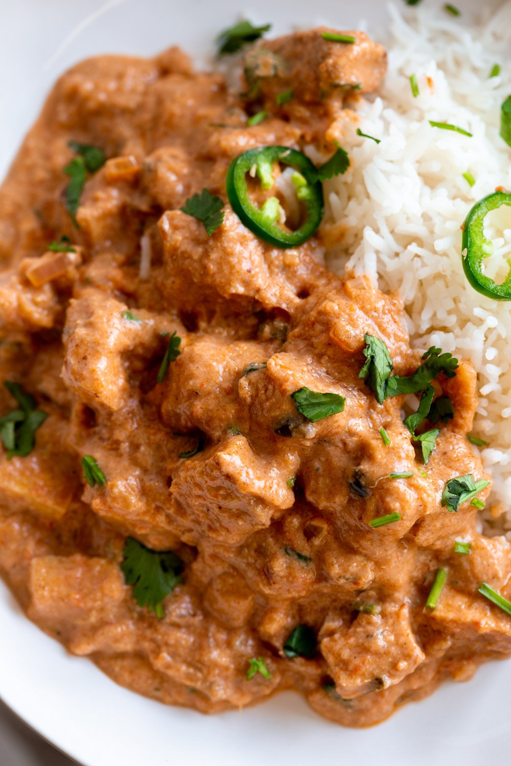 Tofu Amritsari Masala. This Amritsari Sauce uses toasted cayenne and spices to make a smoky creamy tomato sauce. Add chickpeas, veggies or veggie meats for variation. #Vegan #Glutenfree #Recipe. Can be Soyfree, Nutfree #veganRicha 