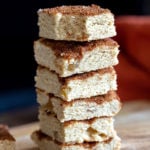 These Vegan Snickerdoodle Bars need 1 Bowl and 30 mins. Easy Snickerdoodle cookie bars short bread like, cinnamony and delicious. Glutenfree option.  #vegan #recipe #snickerdoodlebars #veganRicha
