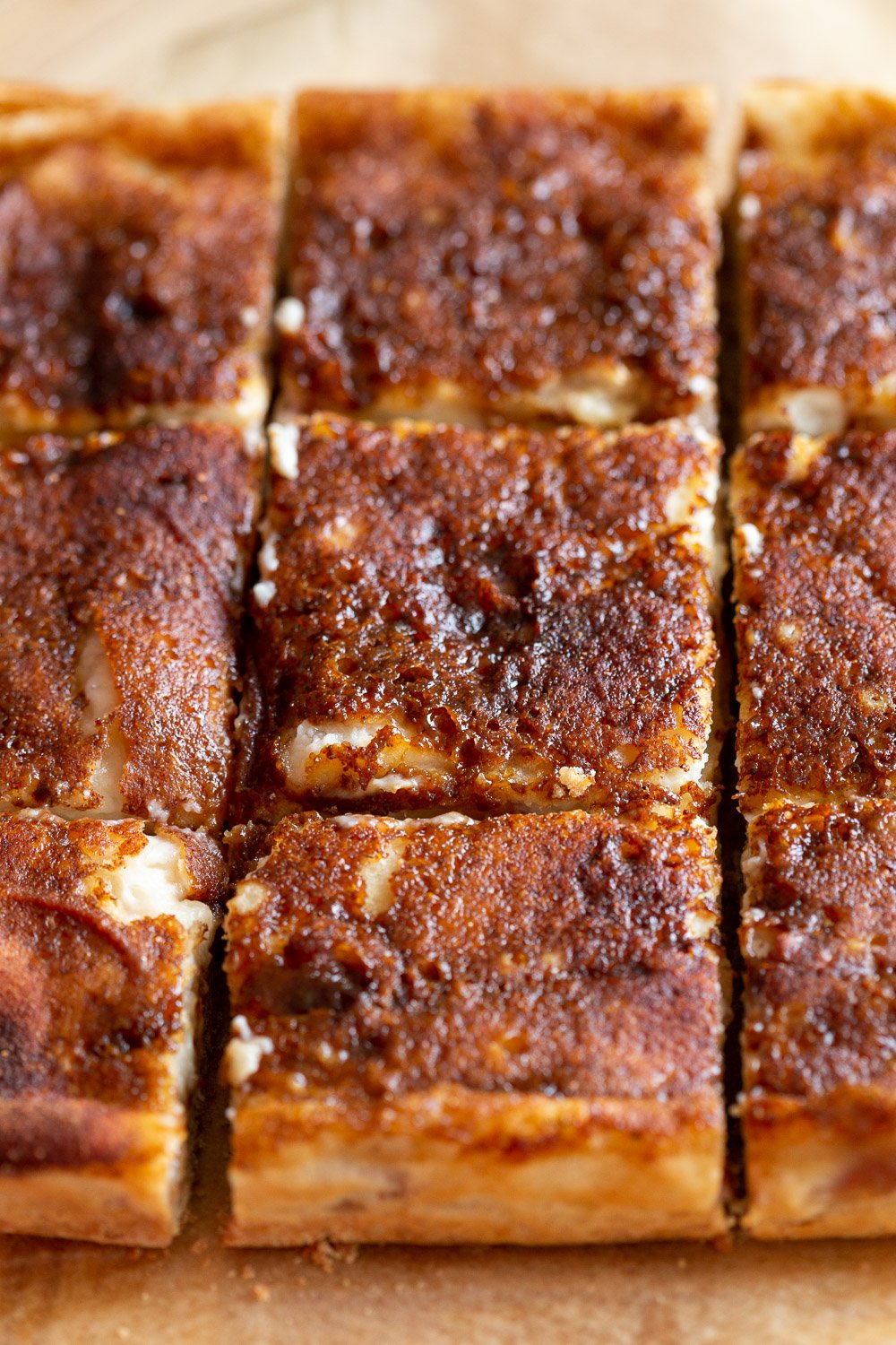 Sliced Vegan Apple Custard Squares