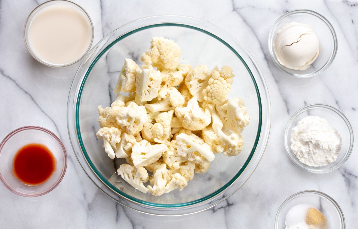 Ingredients for our Vegan Nashville Hot Cauliflower Wings