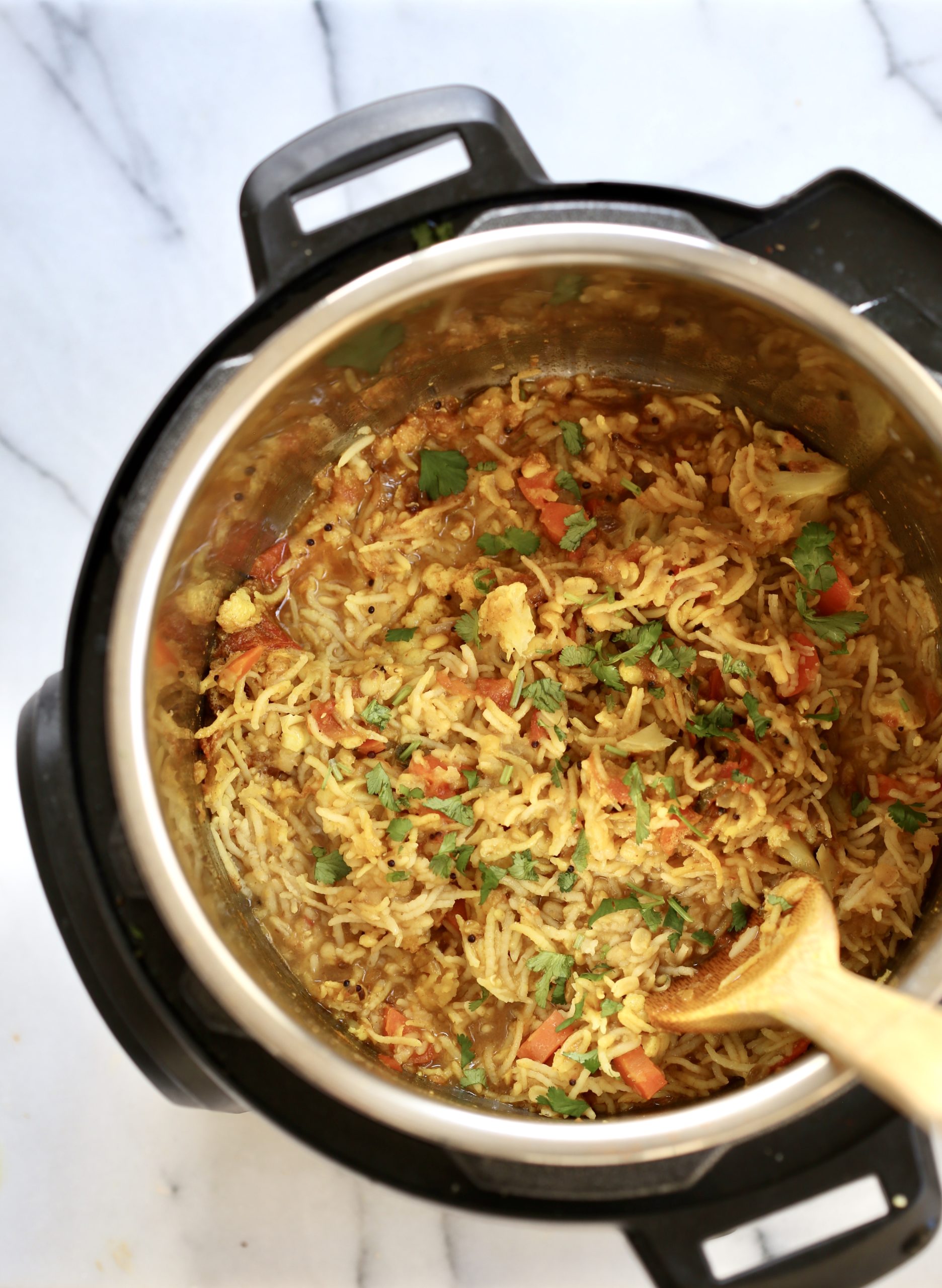 Instant Pot Kitchari overhead shot of Instant Pot Kitchari