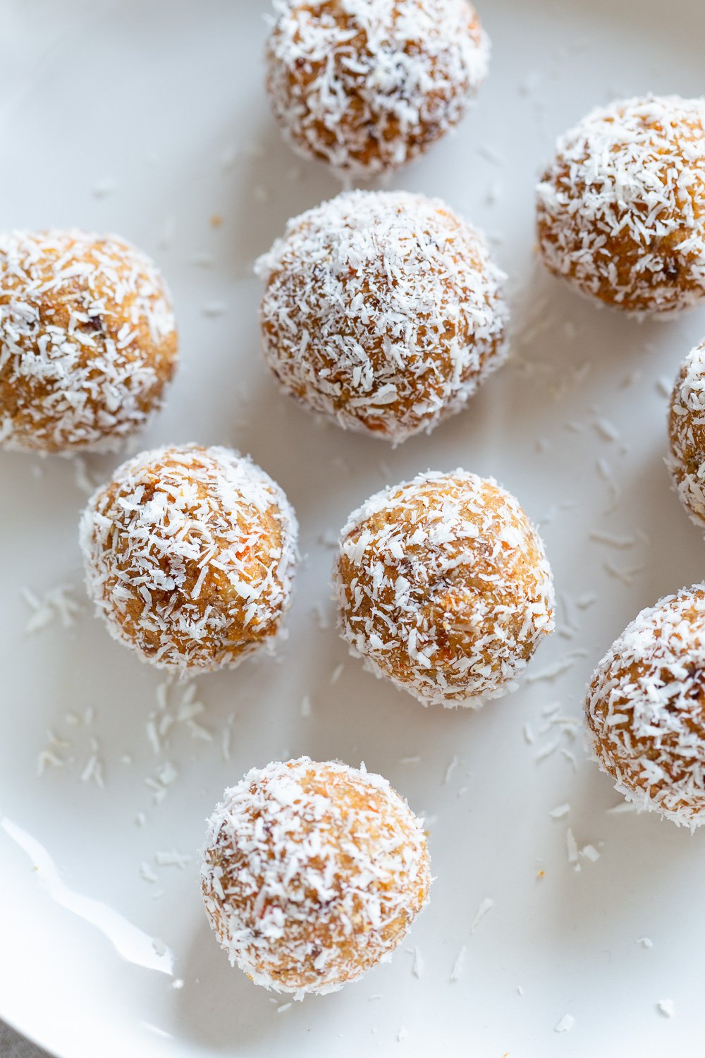 Our Vegan Carrot Cake Bites on a white plate