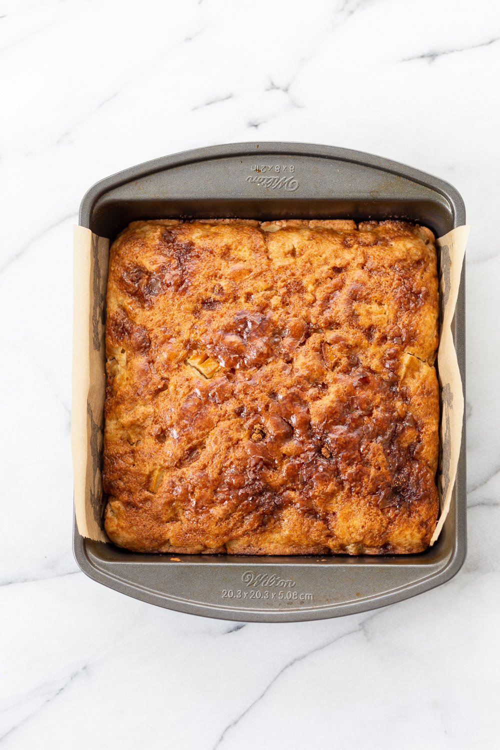 Vegan Apple Cakebaked in parchment lined pan