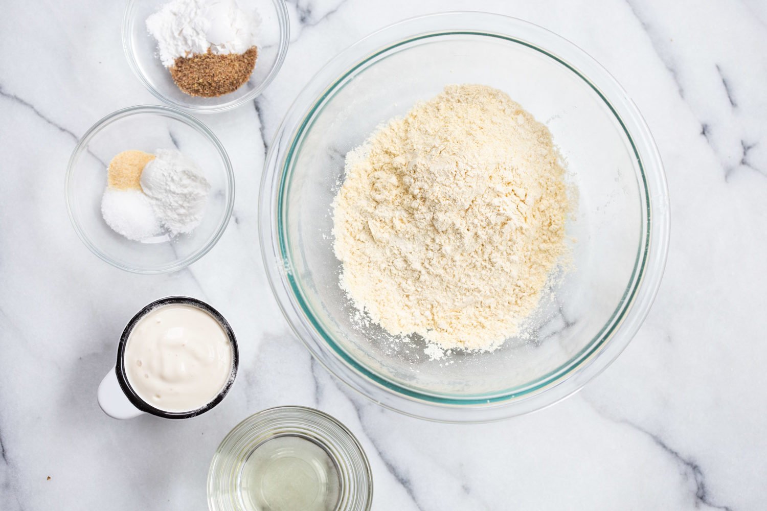 Ingredients for our Grainfree Vegan Gluten Free Naan in Bowls