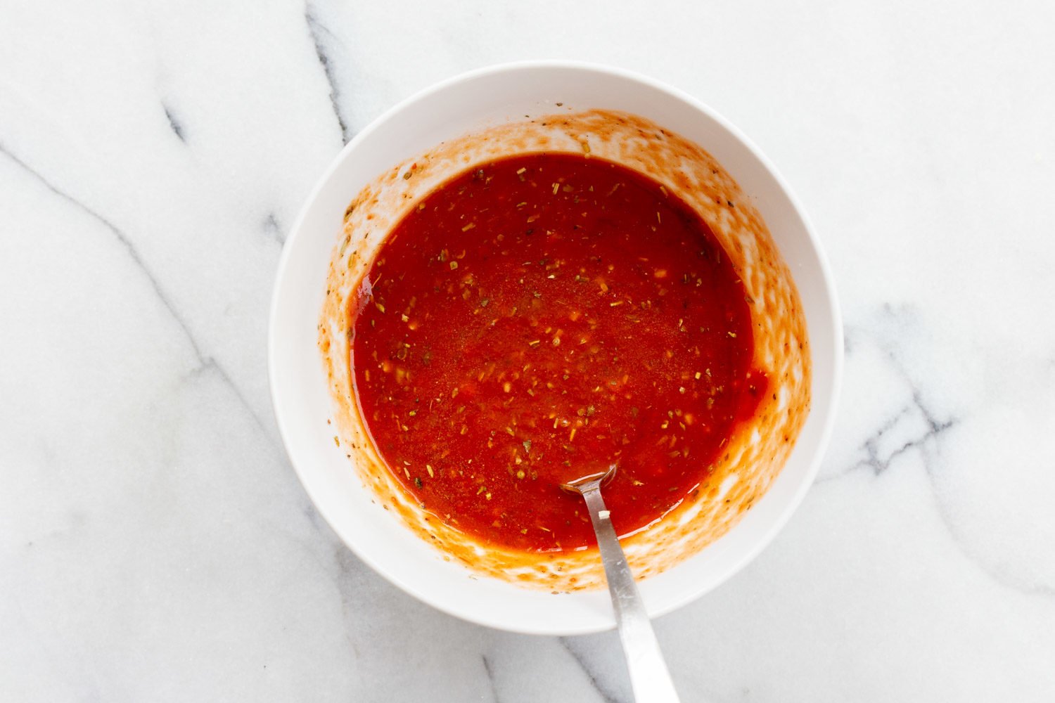 Pizza sauce for our Vegan Margherita Pizza