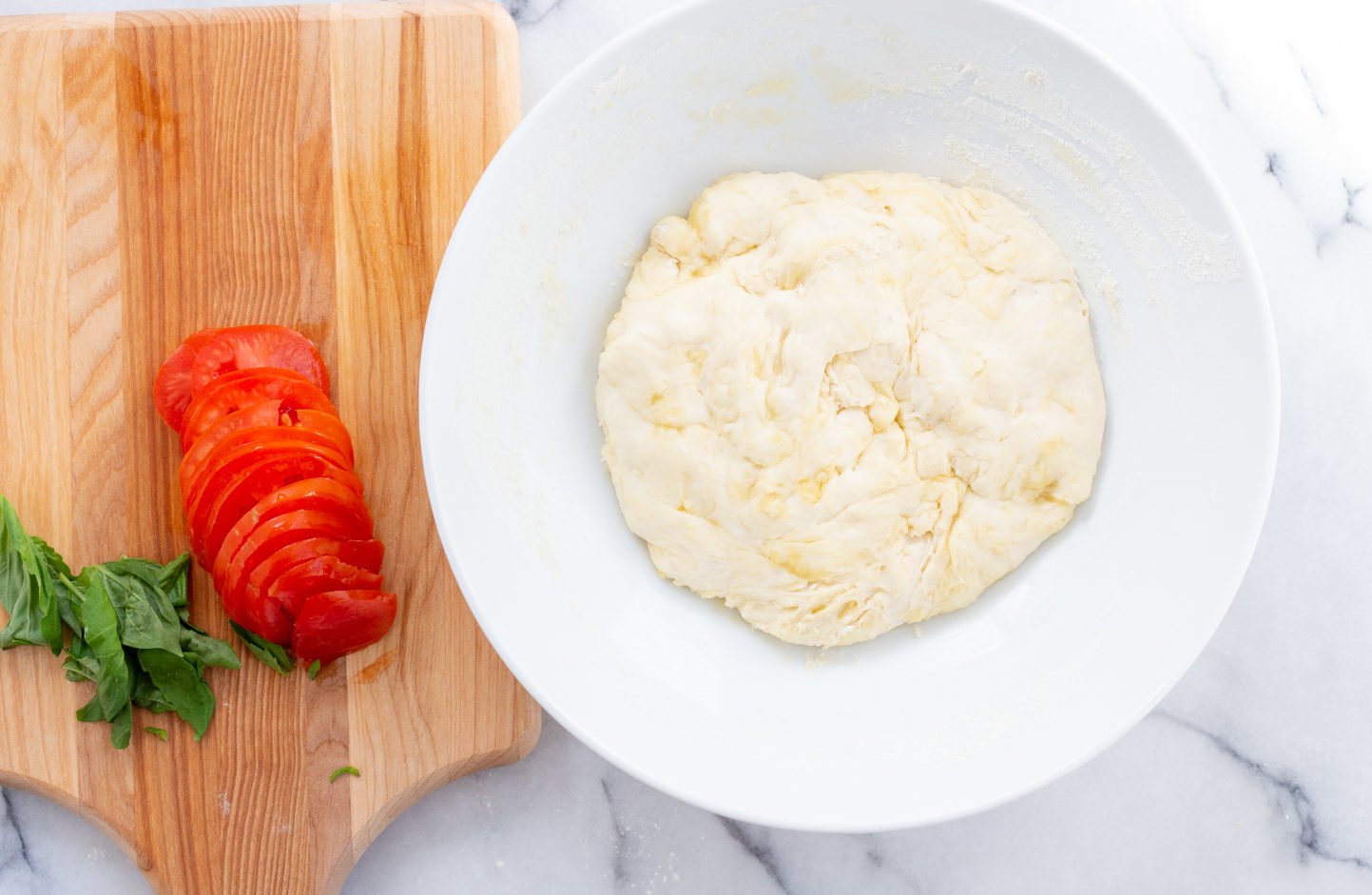 Pizza dough for our Vegan Margherita Pizza
