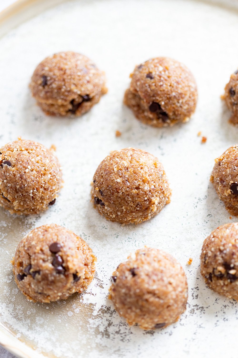 Our Vegan Cookie Dough Bites on a white plate
