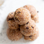 Our Vegan Cookie Dough Bites on a white plate