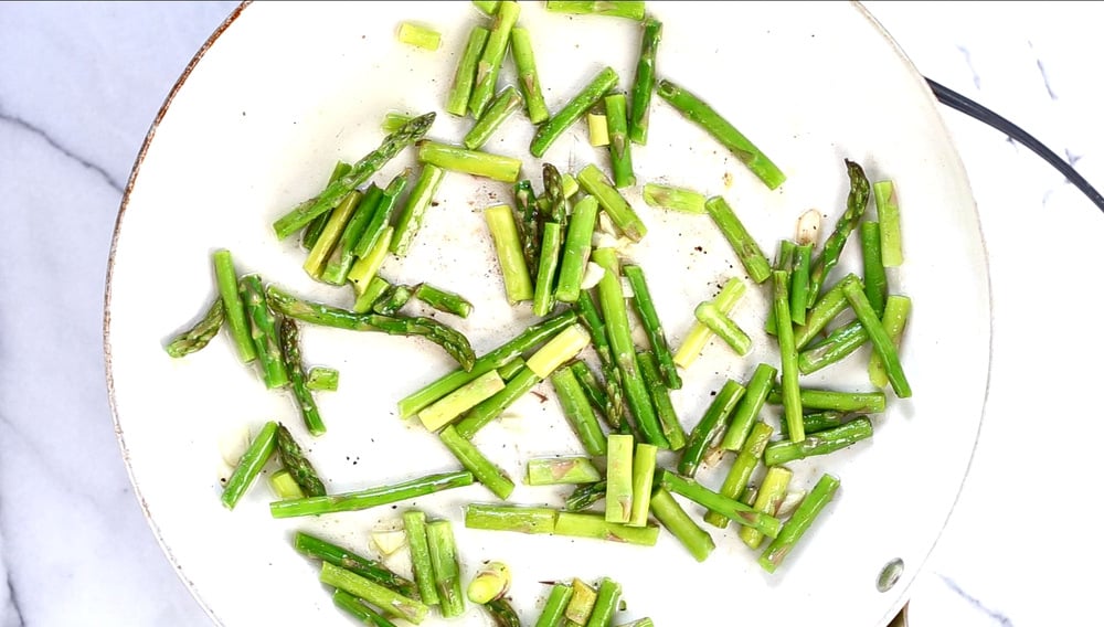 Asparagus roasted and steamed our Vegan Lemon Asparagus Pasta