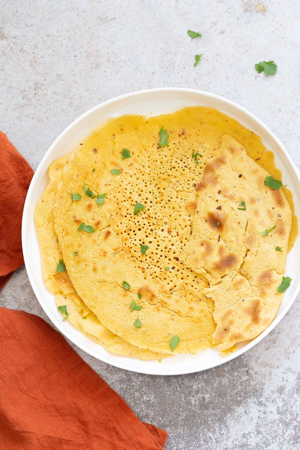 Vegan Socca in a white plate