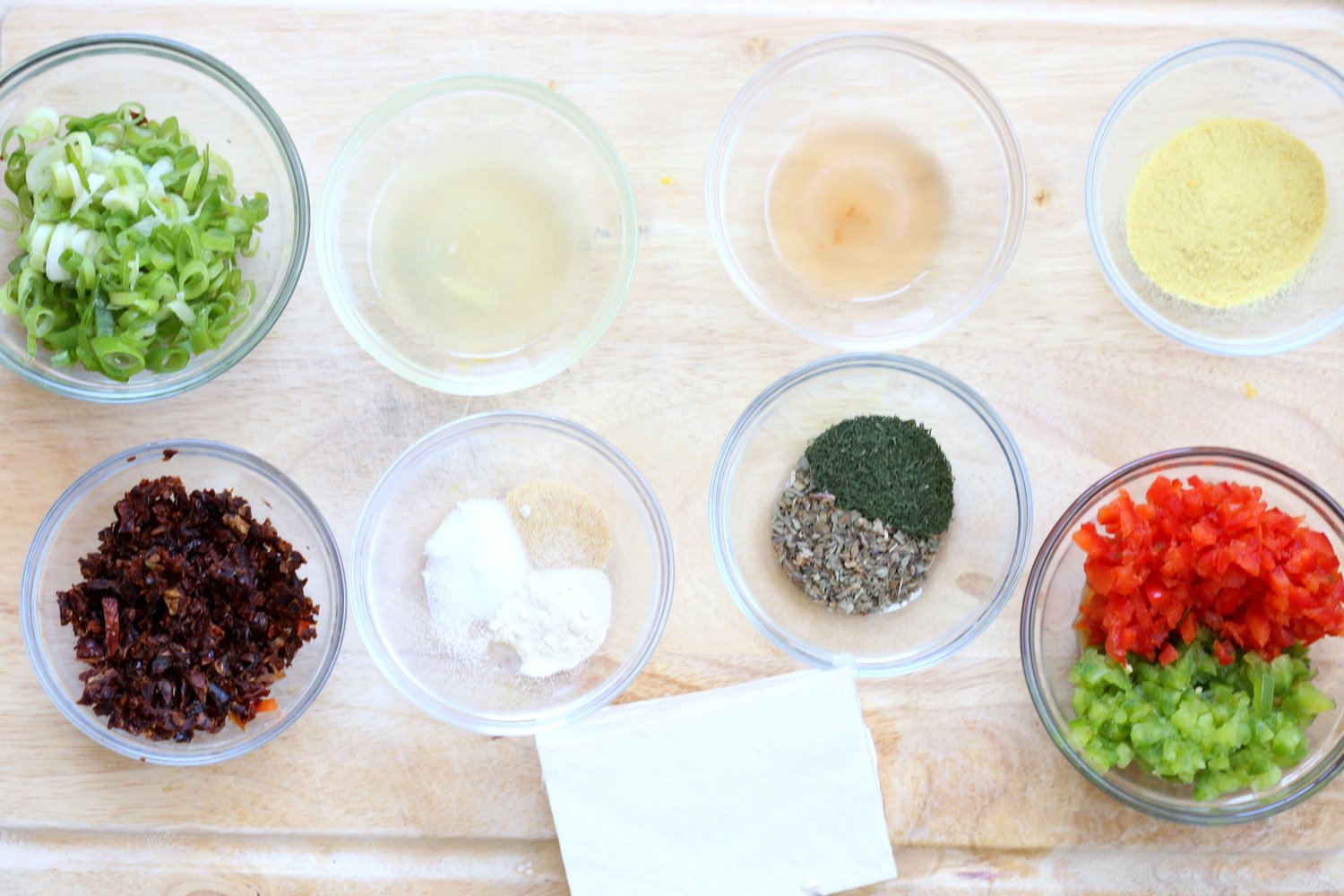 Ingredients for our Vegan Tortilla Roll ups recipe in Bowls