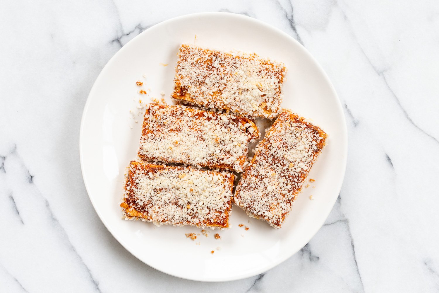 Breaded Tofu in a white bowl