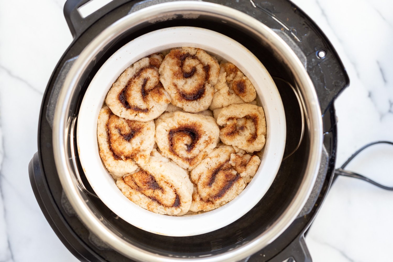 Steamed Vegan Gluten free Cinnamon Rolls in Instant Pot preessure cooker