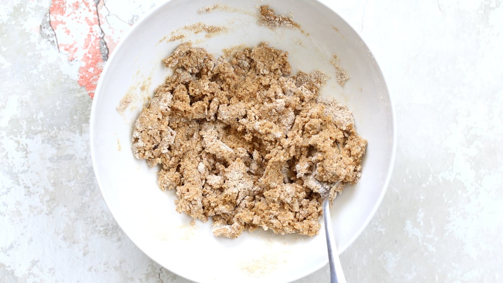 Cookie Dough in a White Bowl for our Vegan Cookie Dough Ice Cream Sandwiches