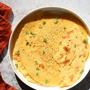 Vegan Socca in a white plate
