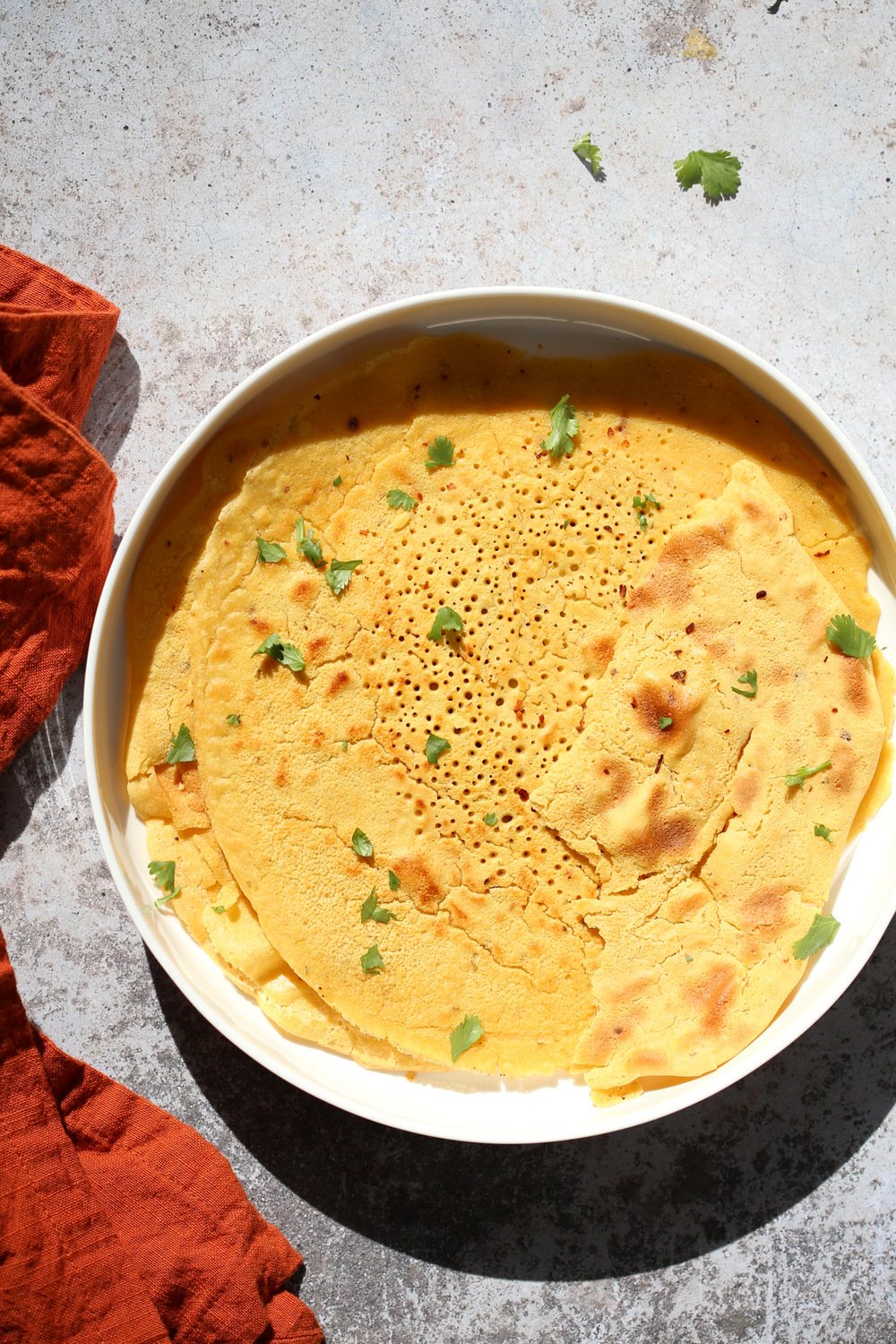 Vegan Socca in a white plate