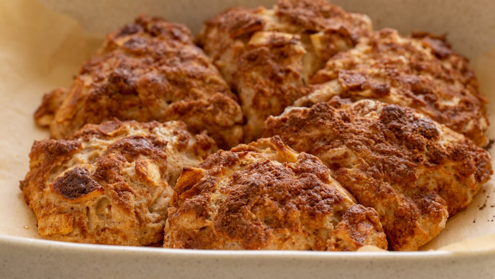 Our Vegan Apple Scones in a baking dish
