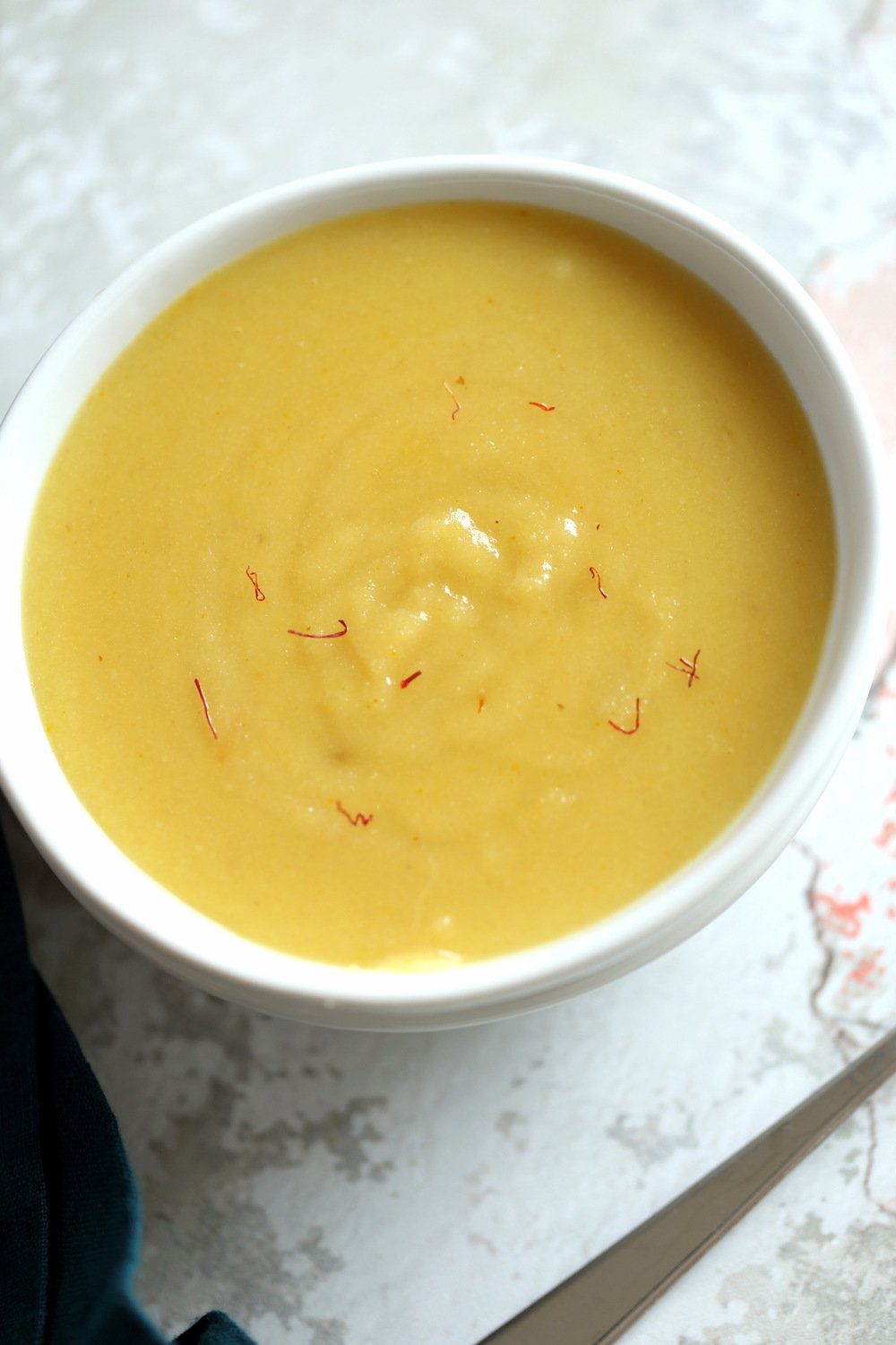 Kesar Vegan Almond Halwa - Instant Pot Badam Halwa with saffron