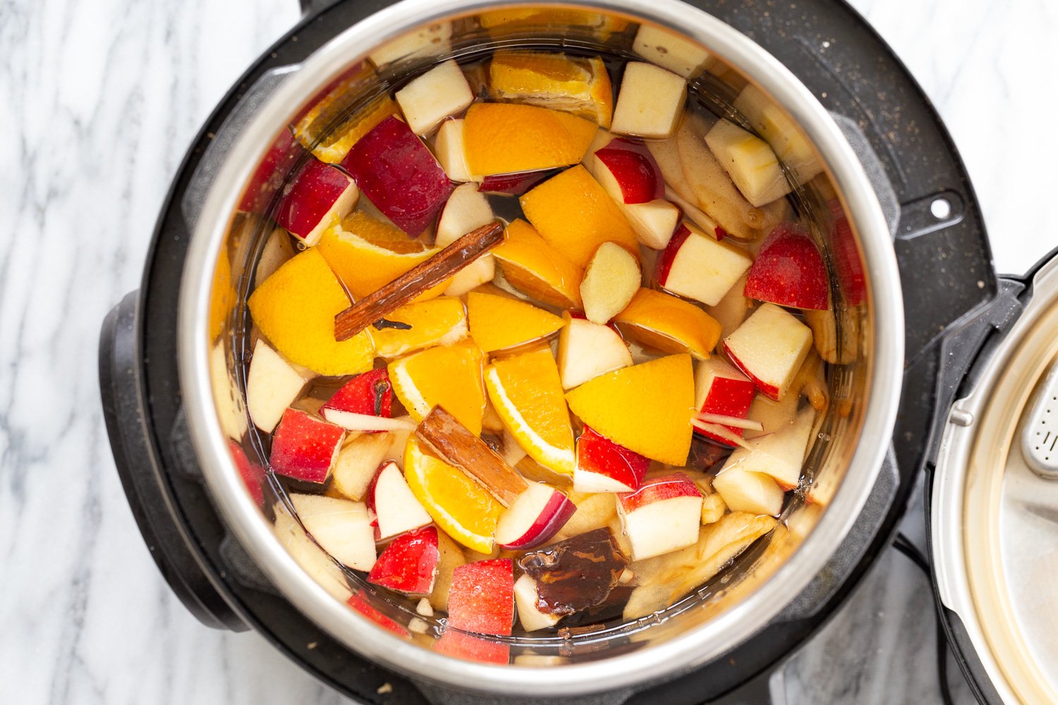 Ingredients for Instant Pot Apple Cider in Instant Pot