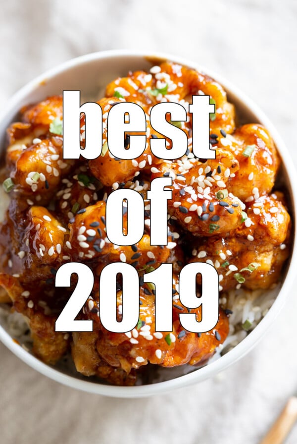 StickySesame Cauliflower in a white bowl