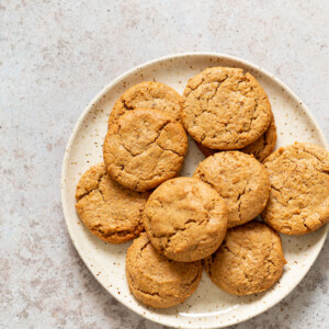 Our Chai Spice Tahini Cookies Nut free on a white plate