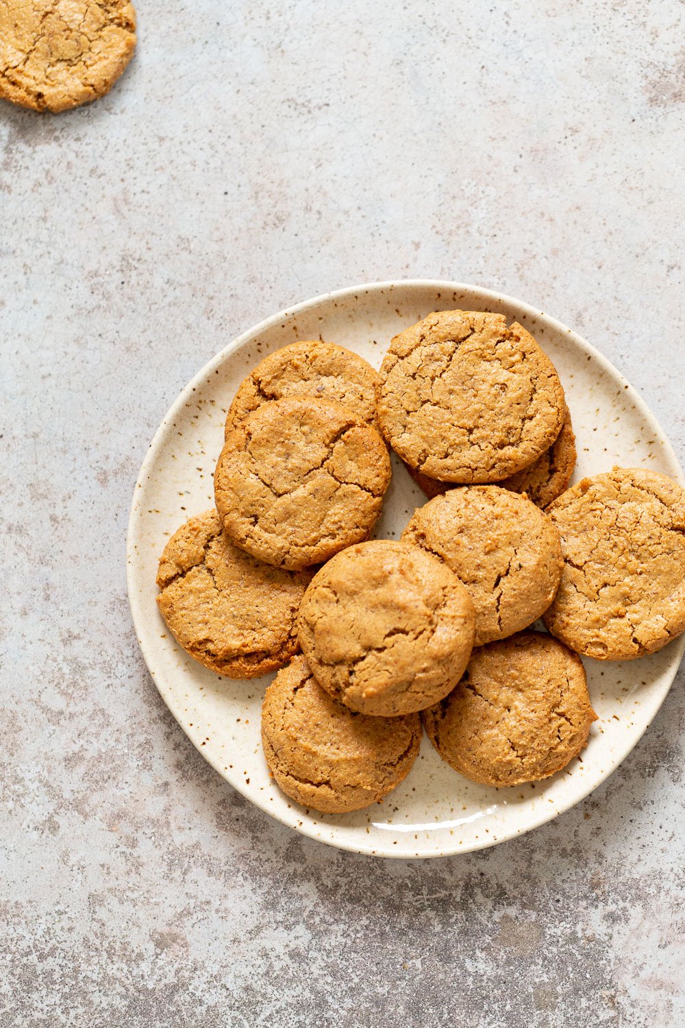 Our Chai Spice Tahini Cookies Nut free on a white plate