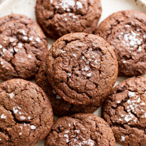 Vegan Brownie Cookies on white plate