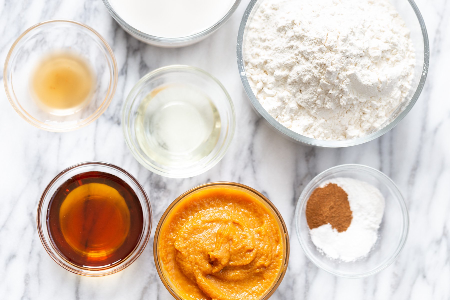 no yeast cinnamon rolls  overhead shot of ingredients needed making vegan no yeast cinnamon rolls