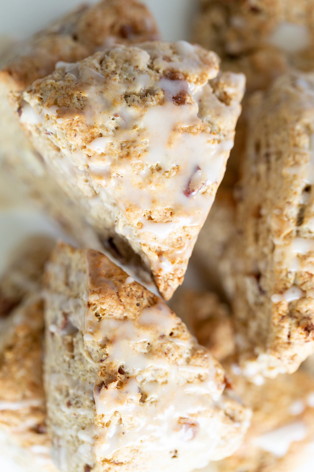 banana scones top view of vegan banana scones